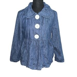 3/25$ (Mix)Blue Denim Jean Jacket with Large Buttons M
